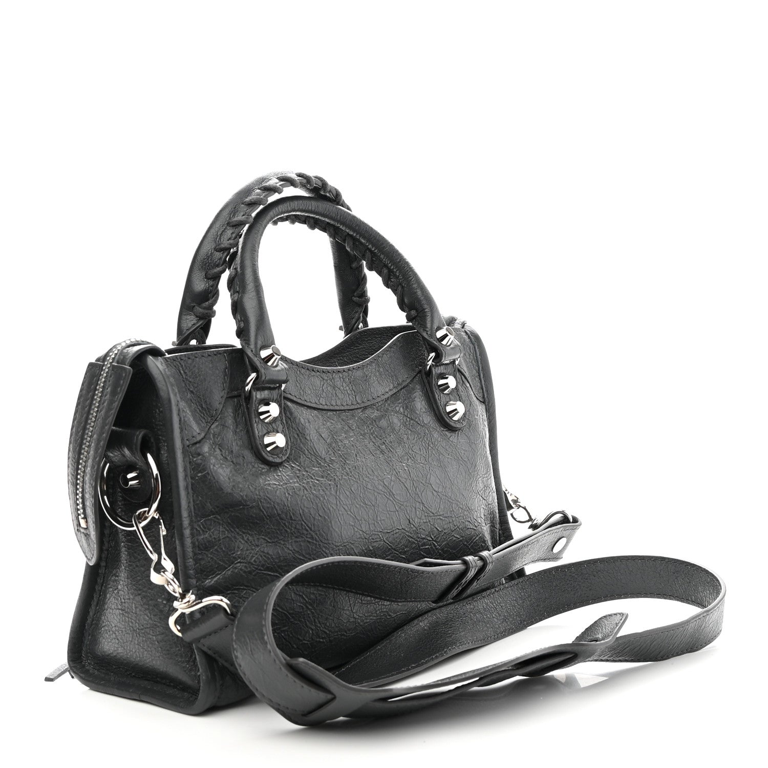 Balenciaga Agneau Classic Silver Hardware Mini City Gris Fossile 3 of 9