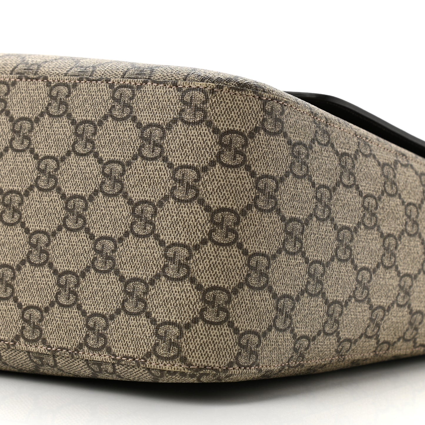 GG Supreme Monogram Selleria Calfskin Large Satchel Messenger Bag Beige Ebony Cocoa Dark Chocolate