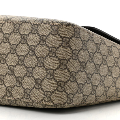 Gucci GG Supreme Monogram Selleria Calfskin Large Satchel Messenger Bag Beige Ebony Cocoa Dark Chocolate 10 of 10