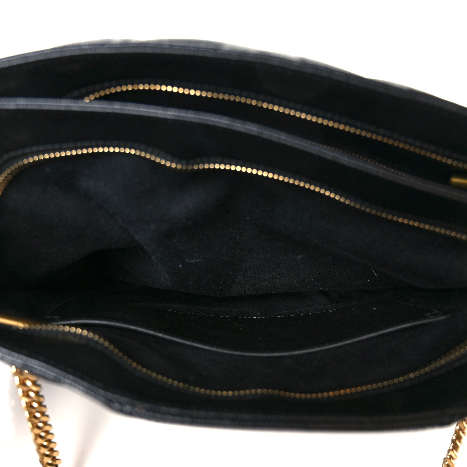 Saint Laurent Grain de Poudre Matelasse Chevron Medium Tribeca Shopping Bag Black 5 of 12