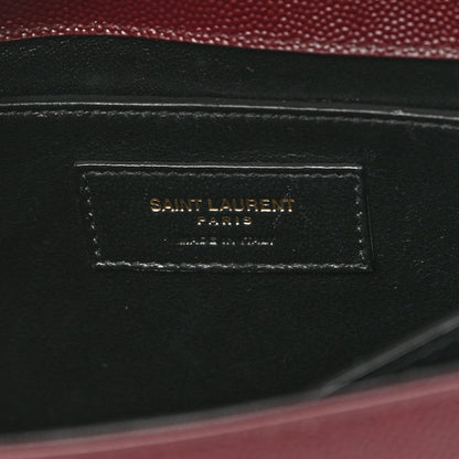Saint Laurent Grain de Poudre Medium Classic Monogram Cassandra Top Handle Rouge Legion 5 of 12