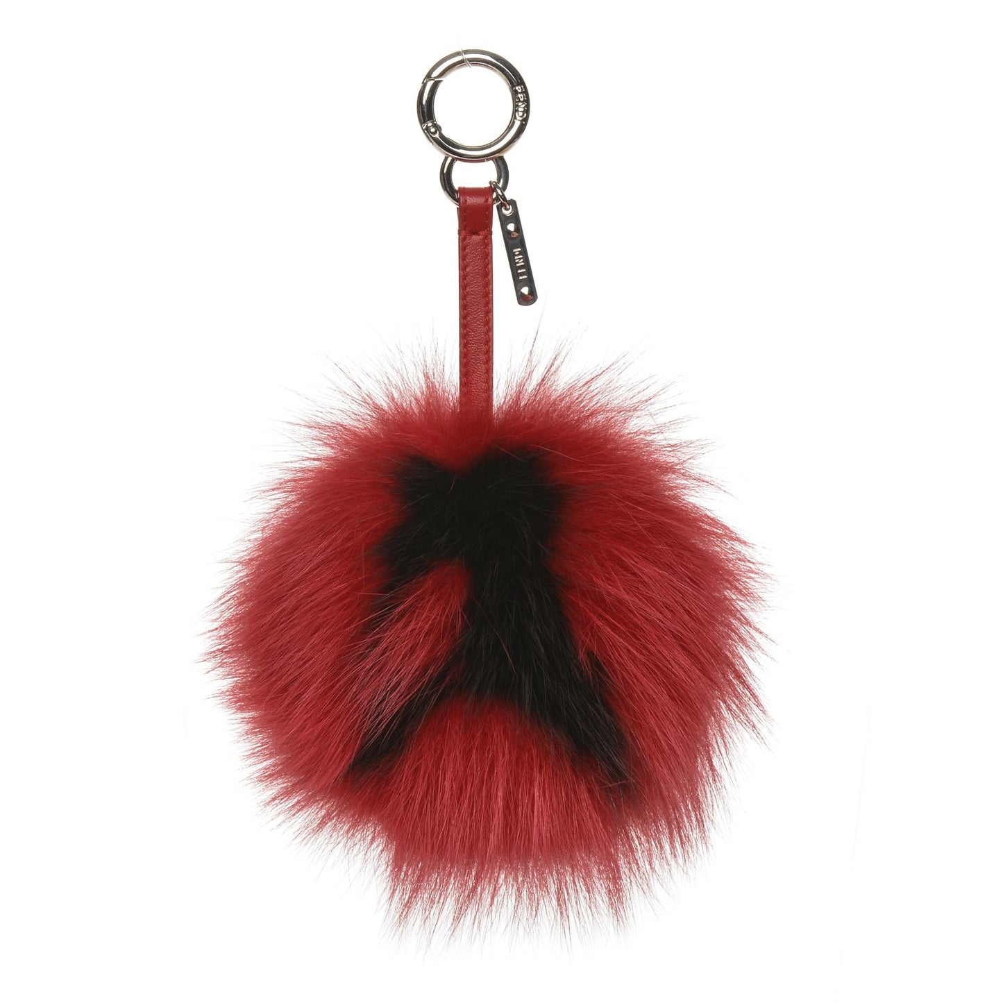 Fox Fur Shiny Nappa Bi-Color A ABCharm Bag Charm Rosso Chiaro Moro Strawberry
