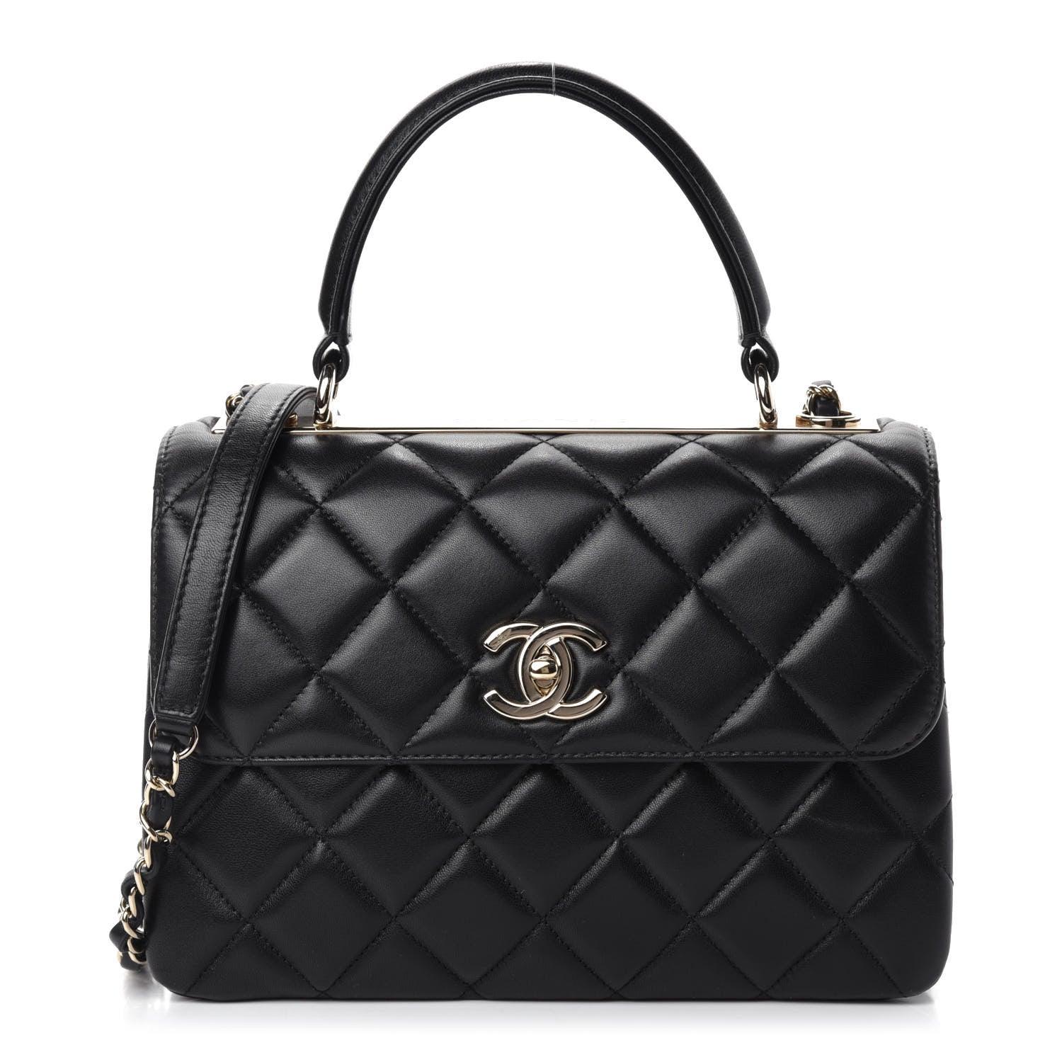 Chanel Lambskin Quilted Small Trendy CC Dual Handle Flap Bag Black 1 of 12