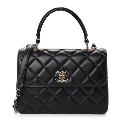 Chanel Lambskin Quilted Small Trendy CC Dual Handle Flap Bag Black 1 of 12