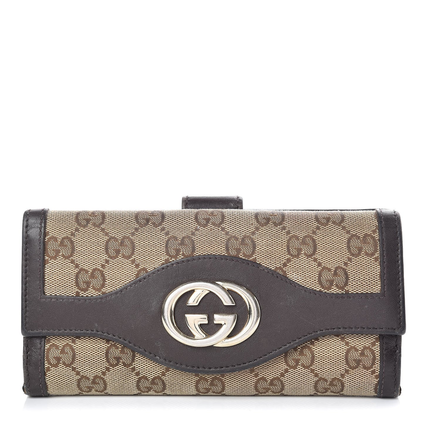 Monogram Margaux Calfskin Sukey Continental Organizer Wallet Beige Ebony Cocoa