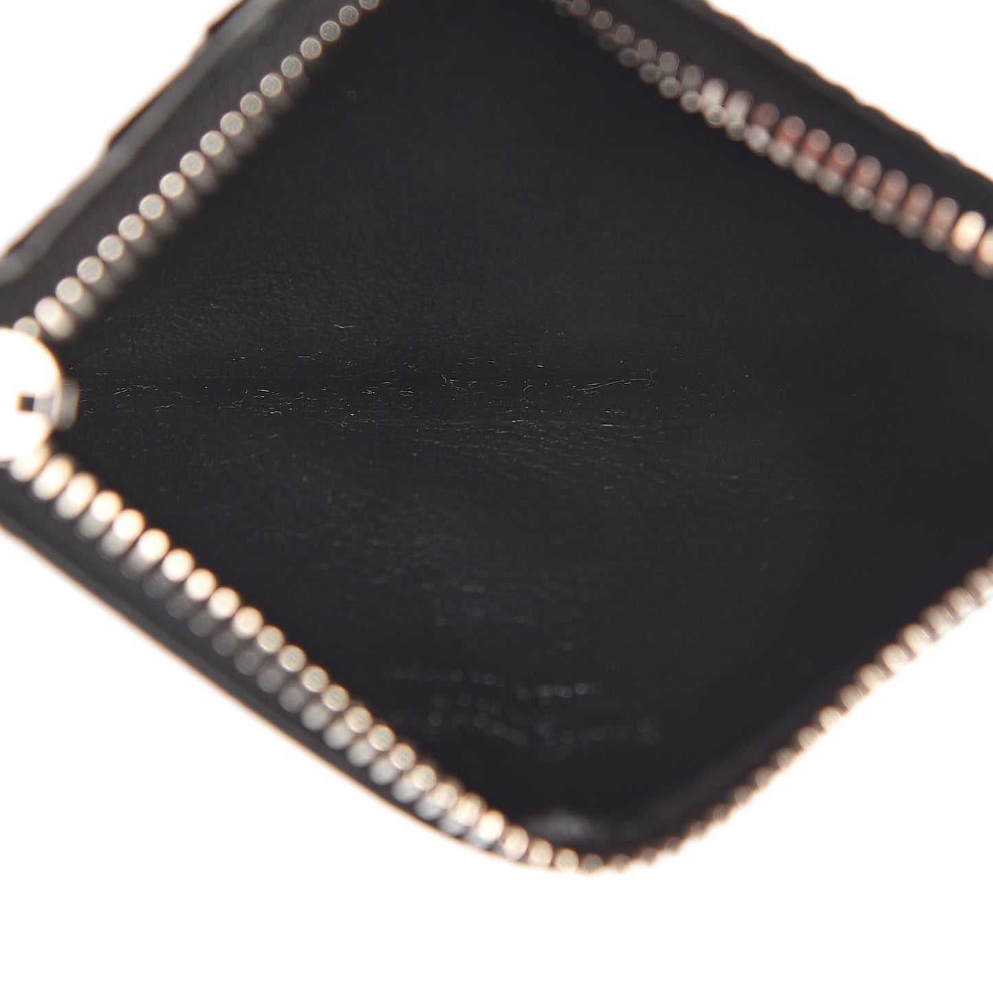 Calfskin Crocodile Embossed 5 Fragments Zip Pouch Card Holder Black