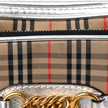 Burberry Smooth Calfskin 1983 Knight Check Link Camera Bag Silver 14 of 14