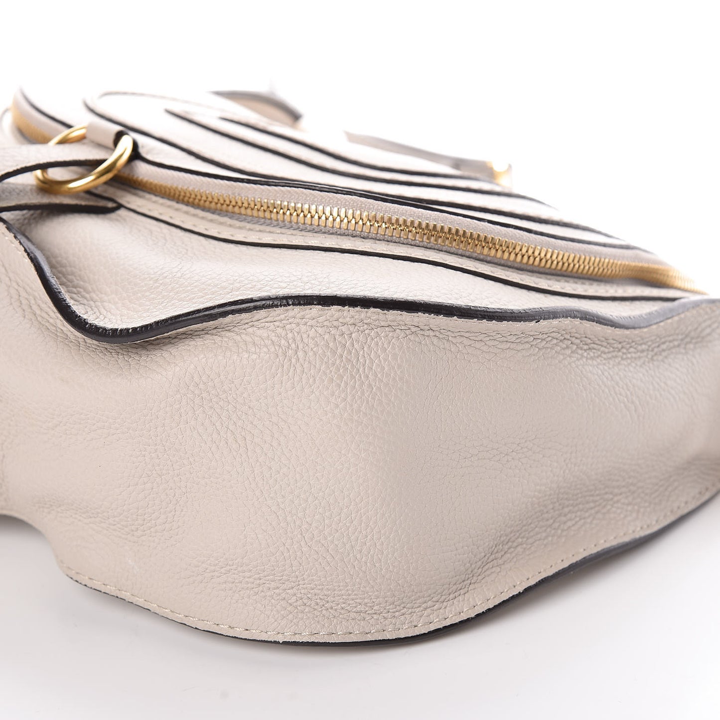 Calfskin Medium Marcie Round Zip Crossbody Bag Angora Beige