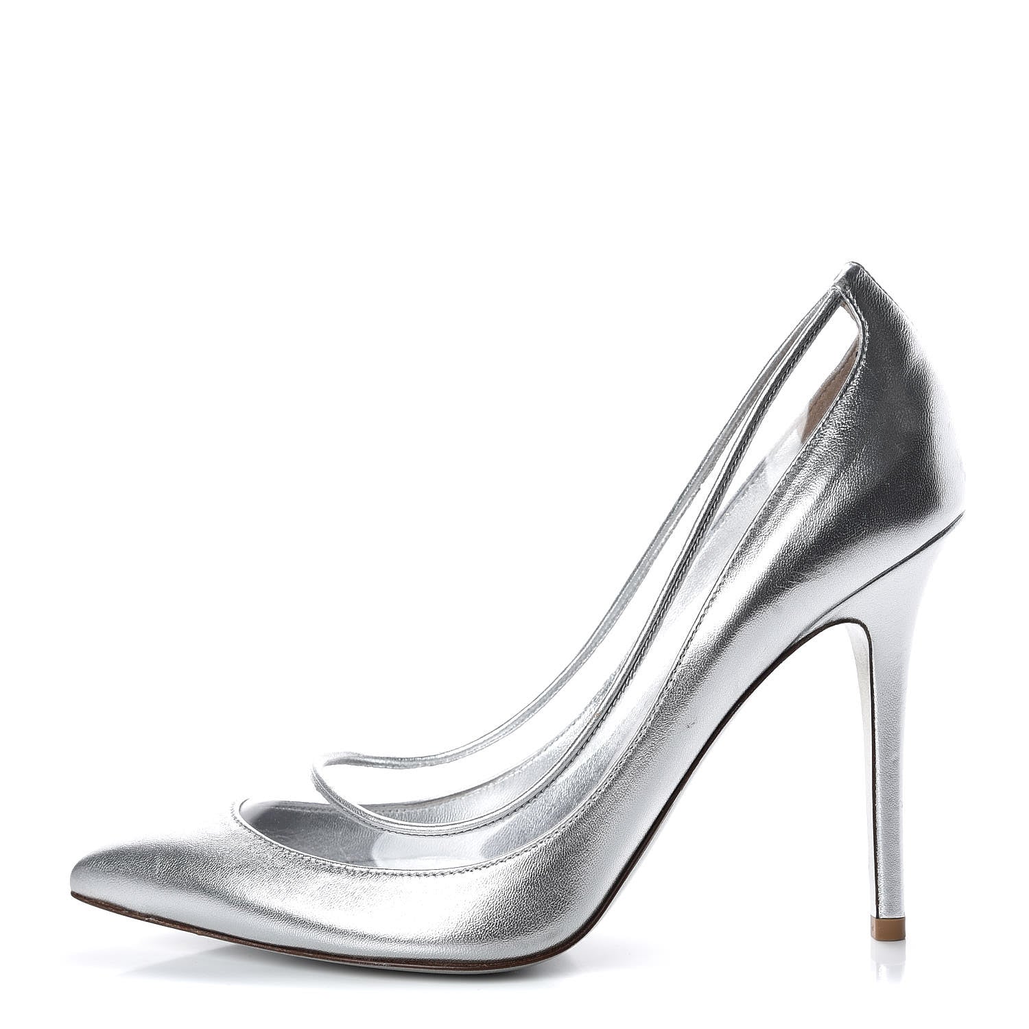 Valentino Garavani Metallic Nappa PVC Dollybow Pumps 39 Silver 1 of 18