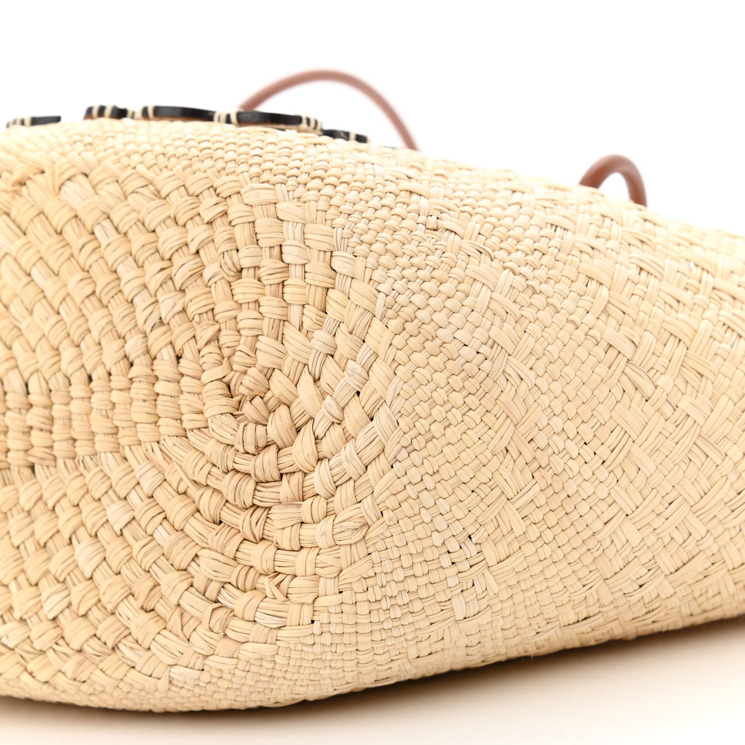 Loewe Calfskin Raffia Small Anagram Basket Tote Bag Natural Tan 9 of 11