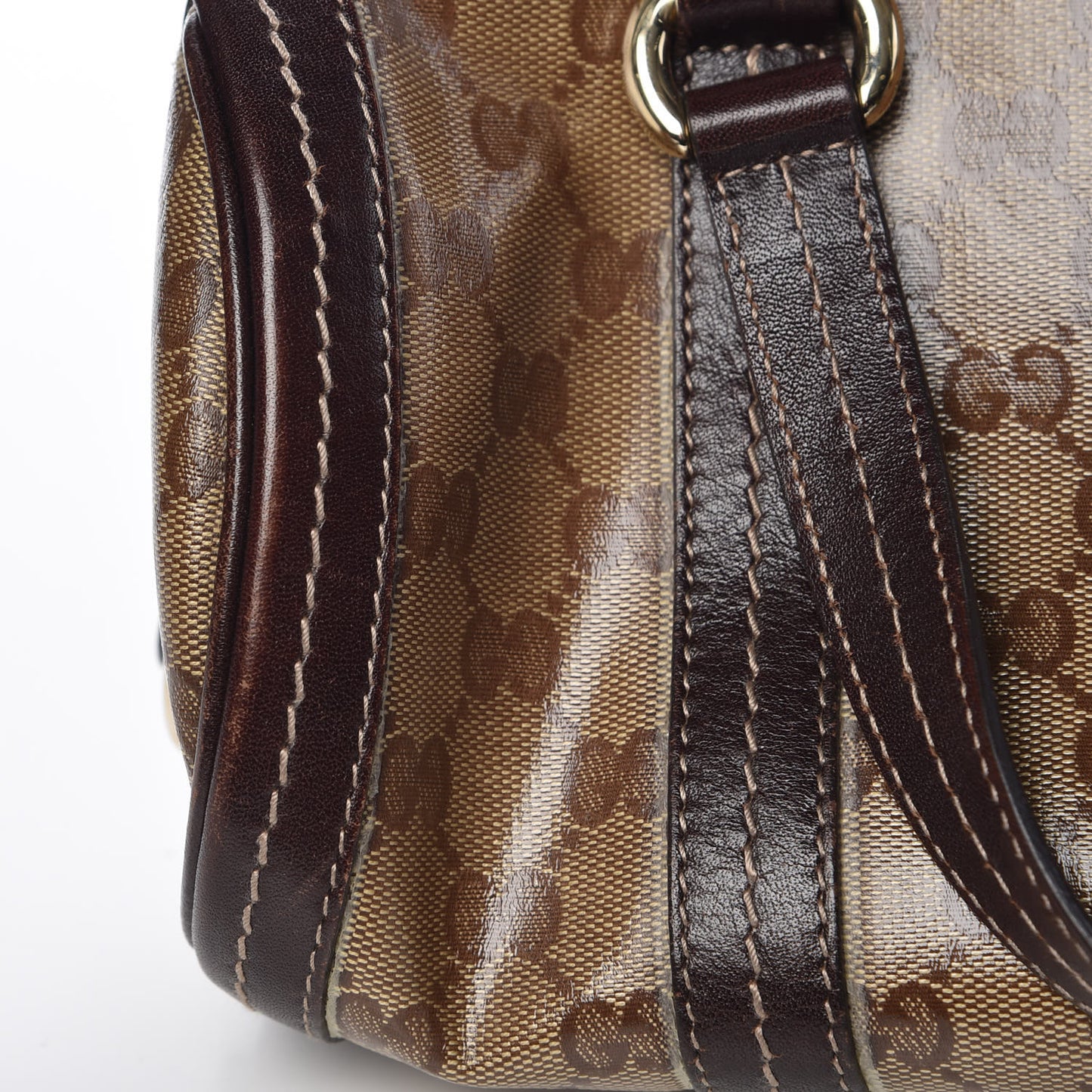 Crystal Monogram Duchessa Small Boston Bag Brown