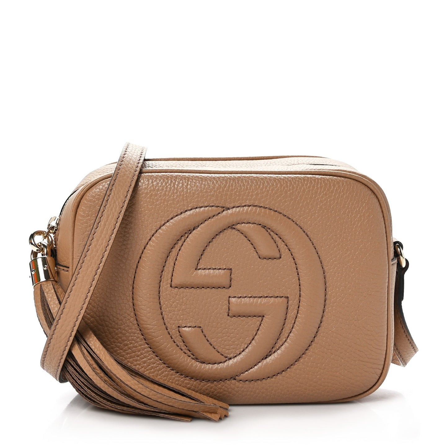 Pebbled Calfskin Small Soho Disco Bag Camelia