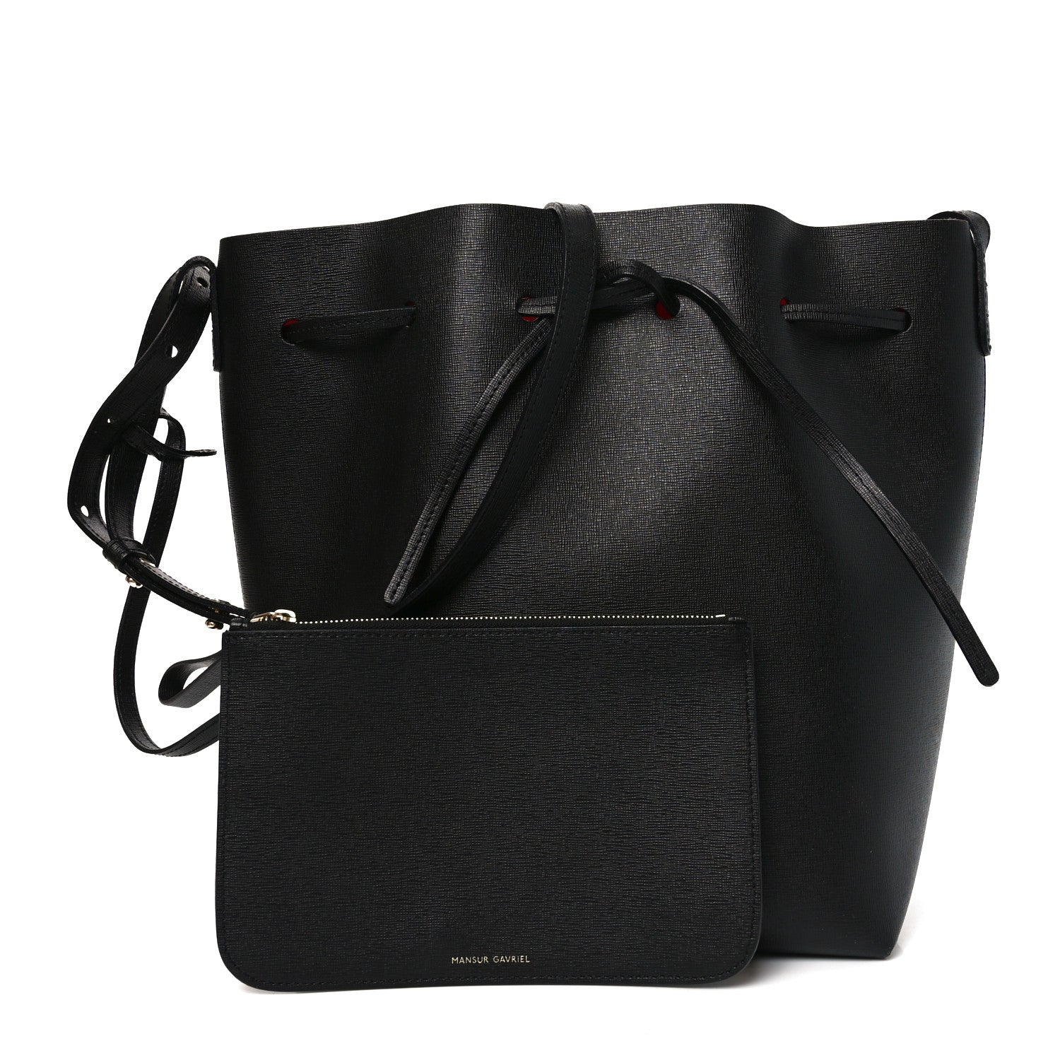 Mansur Gavriel Saffiano Bucket Bag Black Flamma 3 of 11