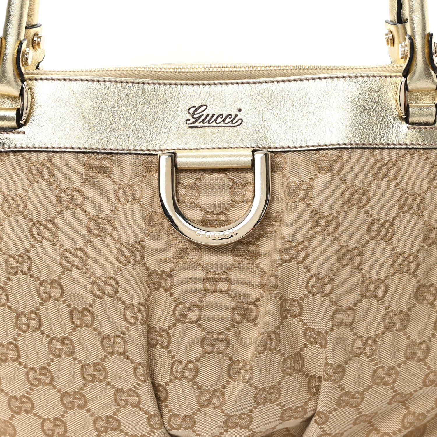 Gucci Monogram D Gold Tote Metallic Gold 8 of 11