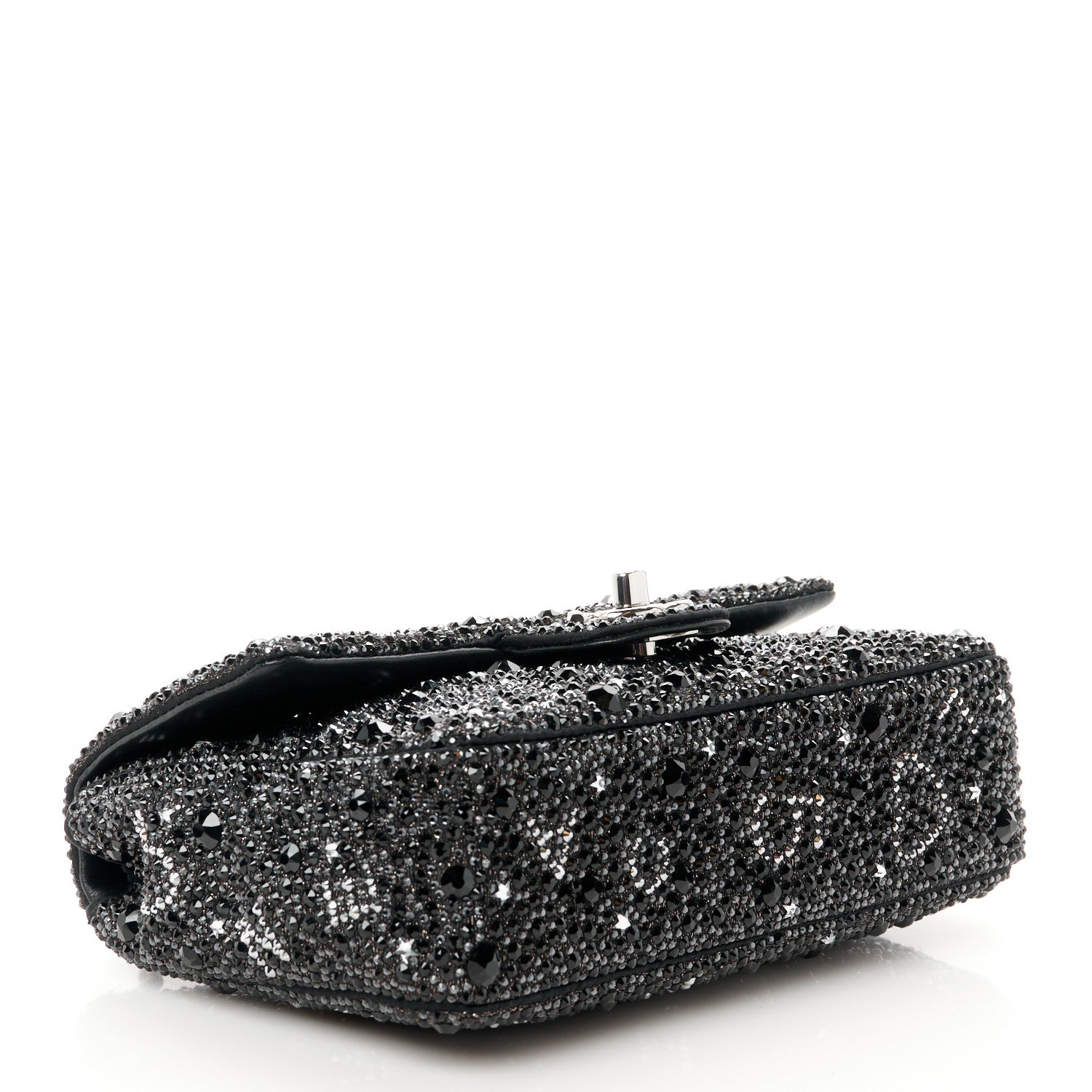 Chanel Satin Diamante Lucky Symbols Evening Flap Bag Black 4 of 12