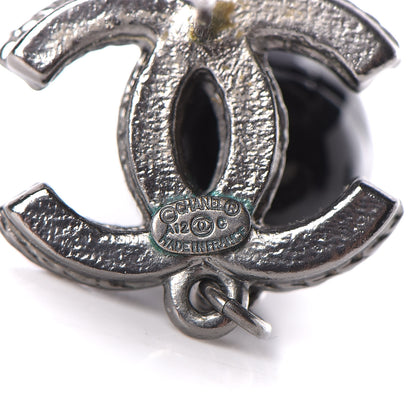 Chanel Ruthenium Bead CC Drop Earrings Black 4 of 4