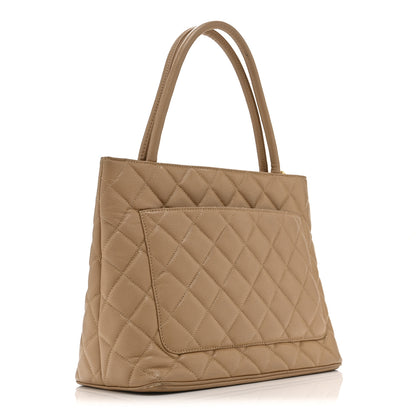 Chanel Caviar Quilted Medallion Tote Beige 3 of 10