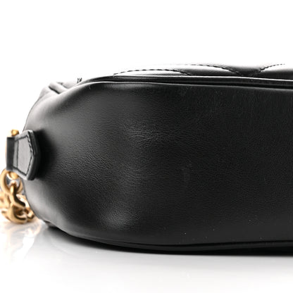 Gucci Calfskin Matelasse Small GG Marmont Chain Shoulder Bag Black 9 of 10