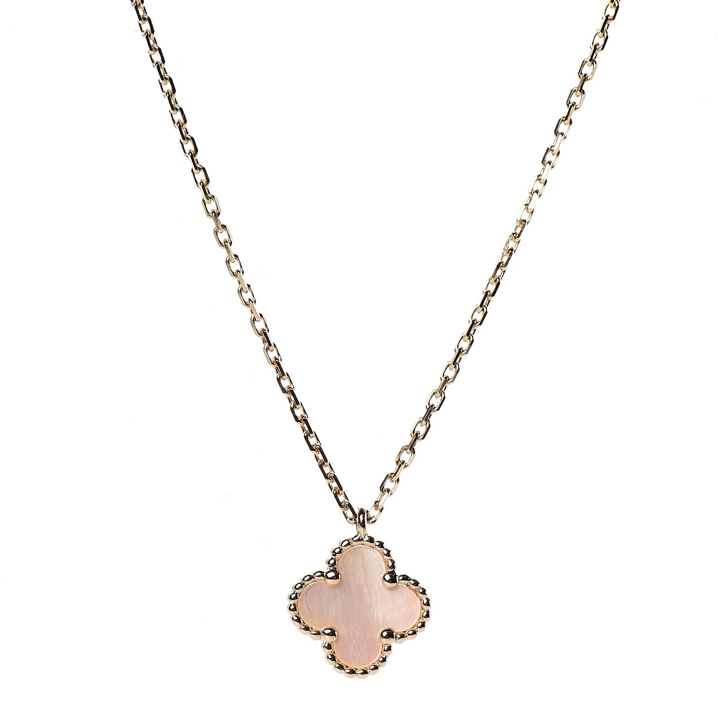 18K Yellow Gold Mother of Pearl Sweet Alhambra Pendant Necklace