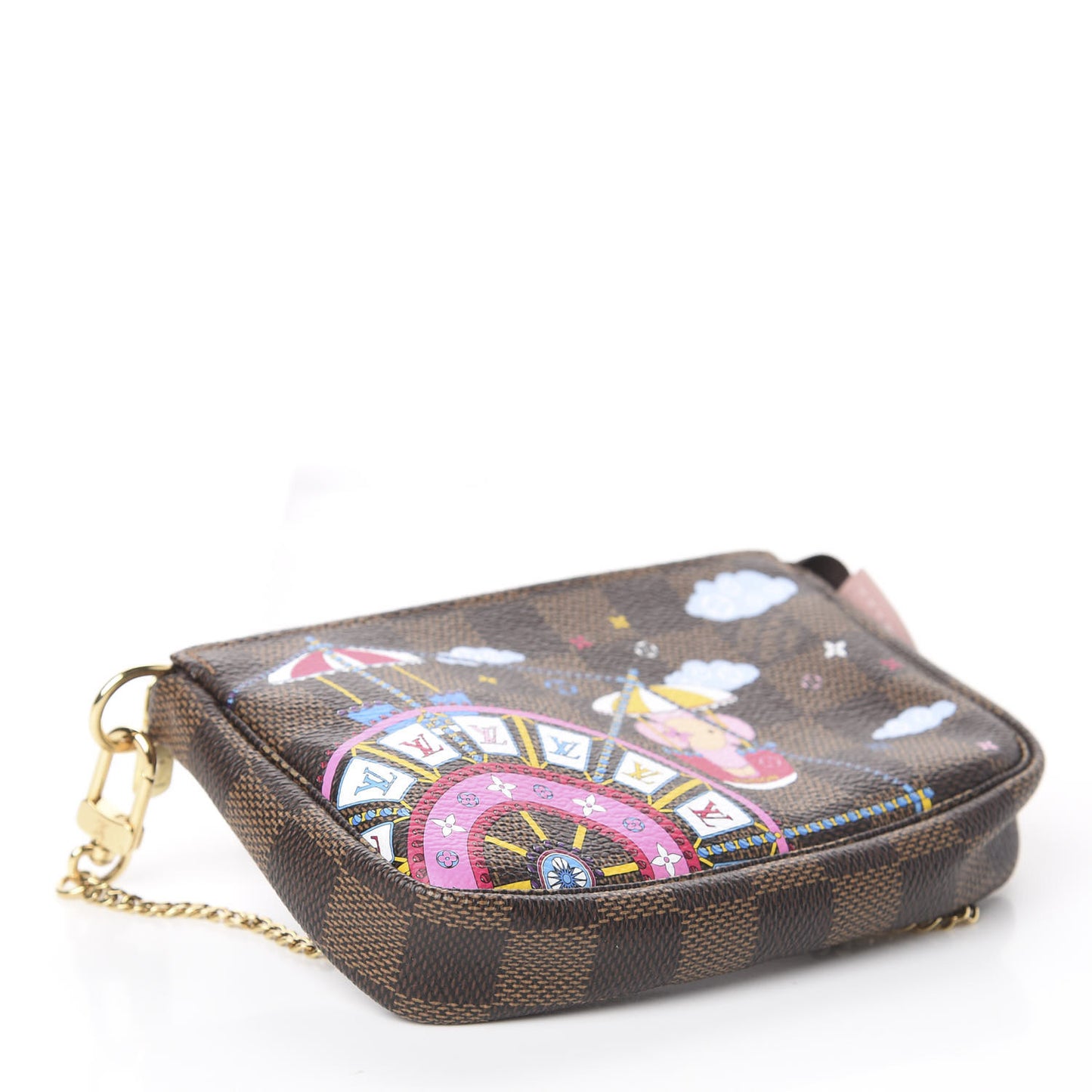 Damier Ebene 2020 Christmas Animation Big Wheel Mini Pochette Accessories Rose Ballerine