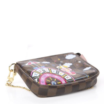 Louis Vuitton Damier Ebene 2020 Christmas Animation Big Wheel Mini Pochette Accessories Rose Ballerine 3 of 6