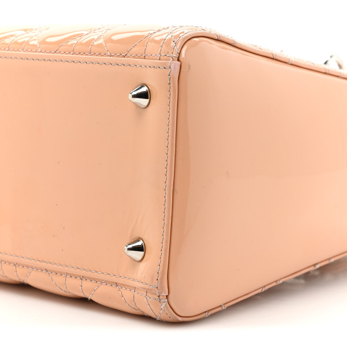 Patent Cannage Medium Lady Dior Rose Clair