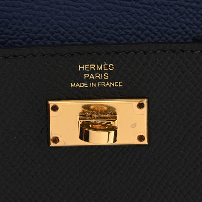 Hermes Epsom Tricolor Kelly Pocket Compact Wallet Black Rouge H Bleu Saphir 6 of 8