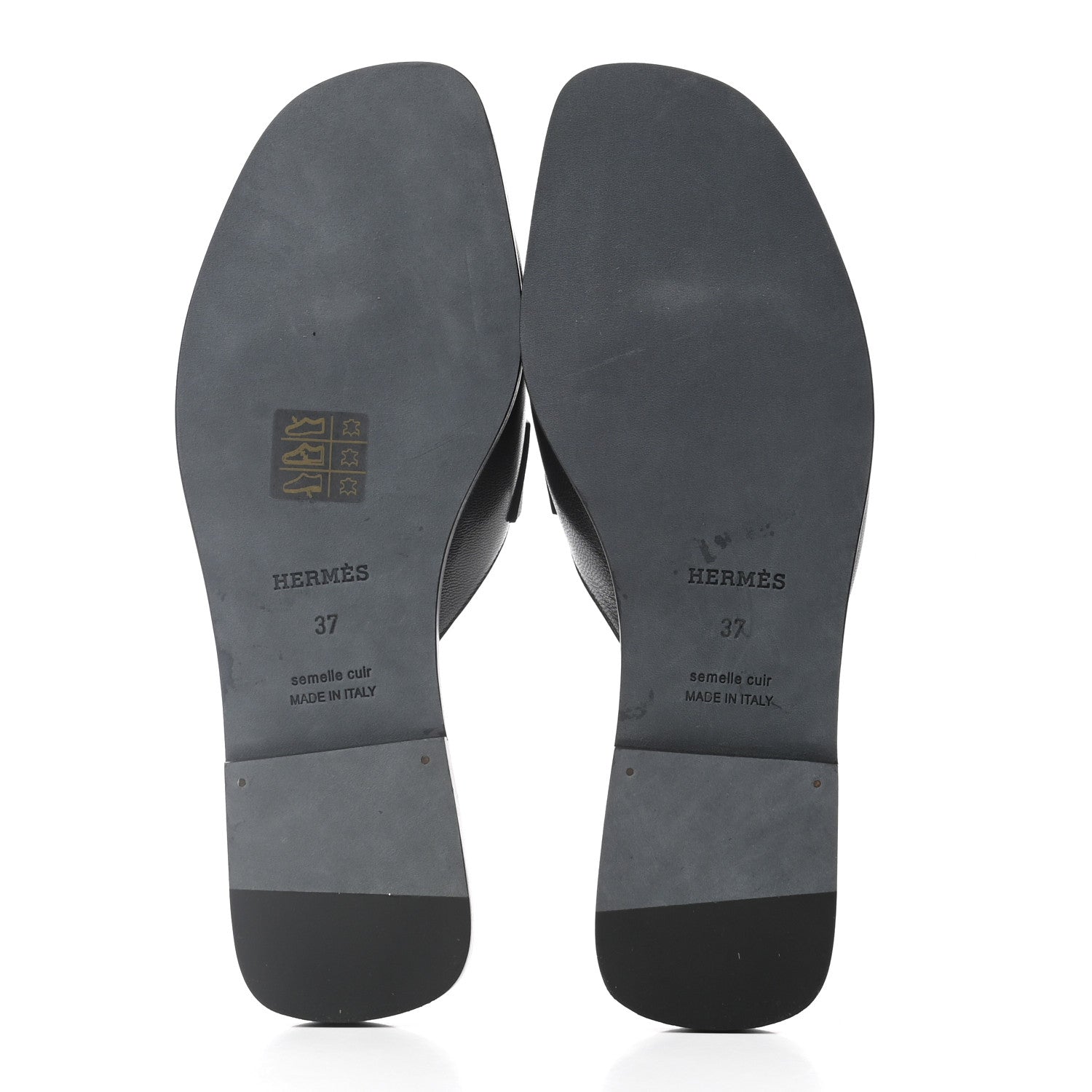 Hermes Goatskin Auteuil Sandals 37 Black 5 of 8