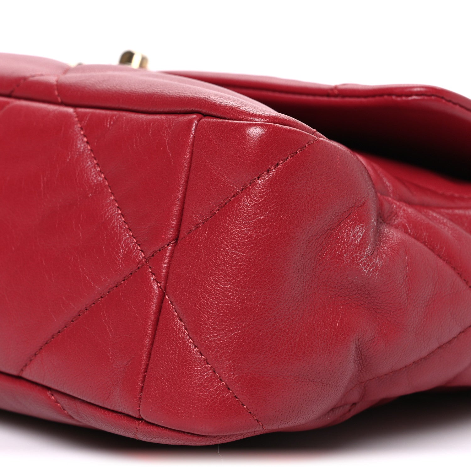 Chanel Goatskin Quilted Large Chanel 19 Flap Red 10 of 10