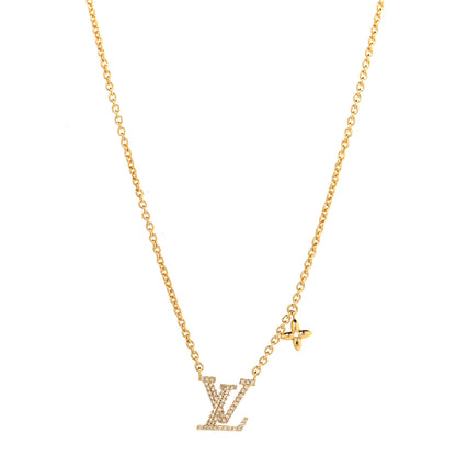 Louis Vuitton Metal Crystal LV Iconic Necklace Gold 1 of 6