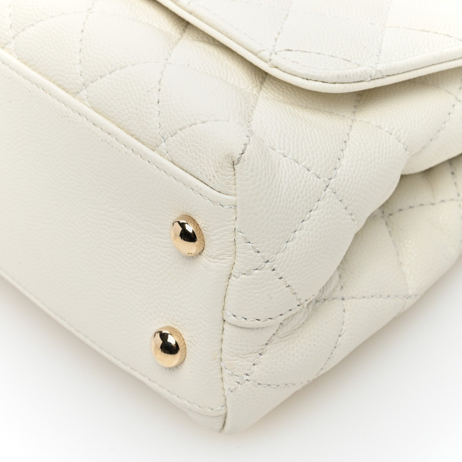 Chanel Caviar Quilted Extra Mini Coco Handle Flap White 10 of 10