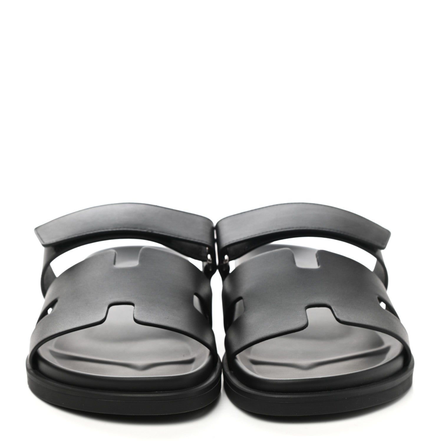 Hermes Calfskin Mens Chypre Sandals 43 Black 2 of 10
