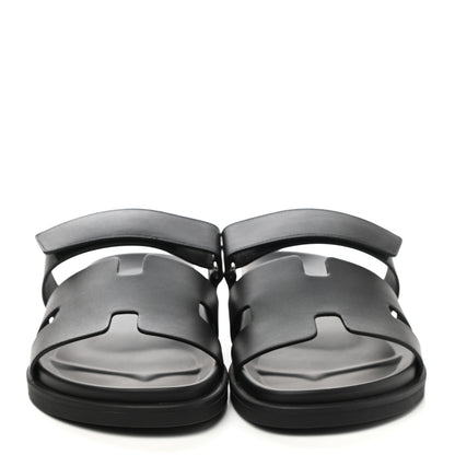 Hermes Calfskin Mens Chypre Sandals 43 Black 2 of 10