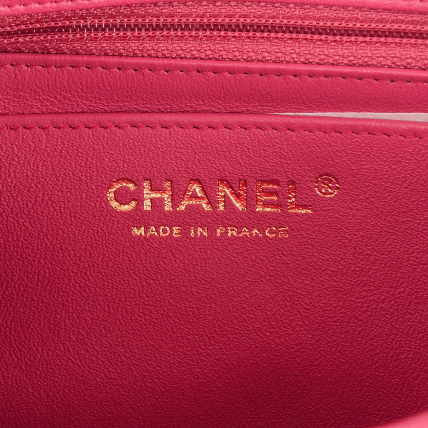 Lambskin Quilted Mini Rectangular Flap Fuchsia