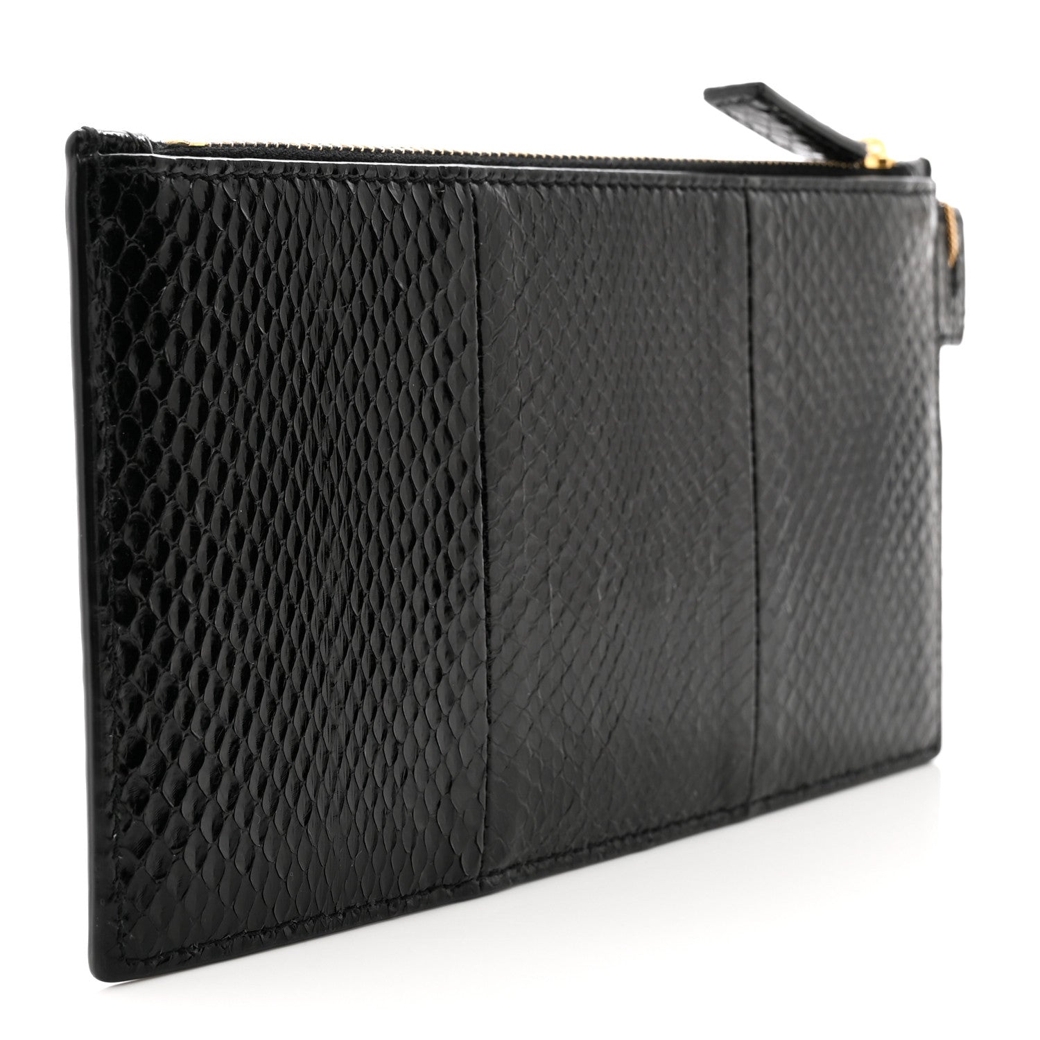 Saint Laurent SAINT LAURENT Snakeskin Pouch With Chain Black 3 of 8