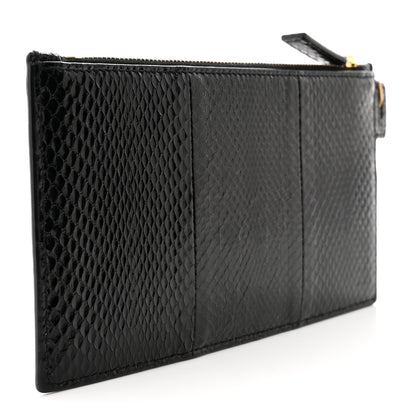 Saint Laurent SAINT LAURENT Snakeskin Pouch With Chain Black 3 of 8