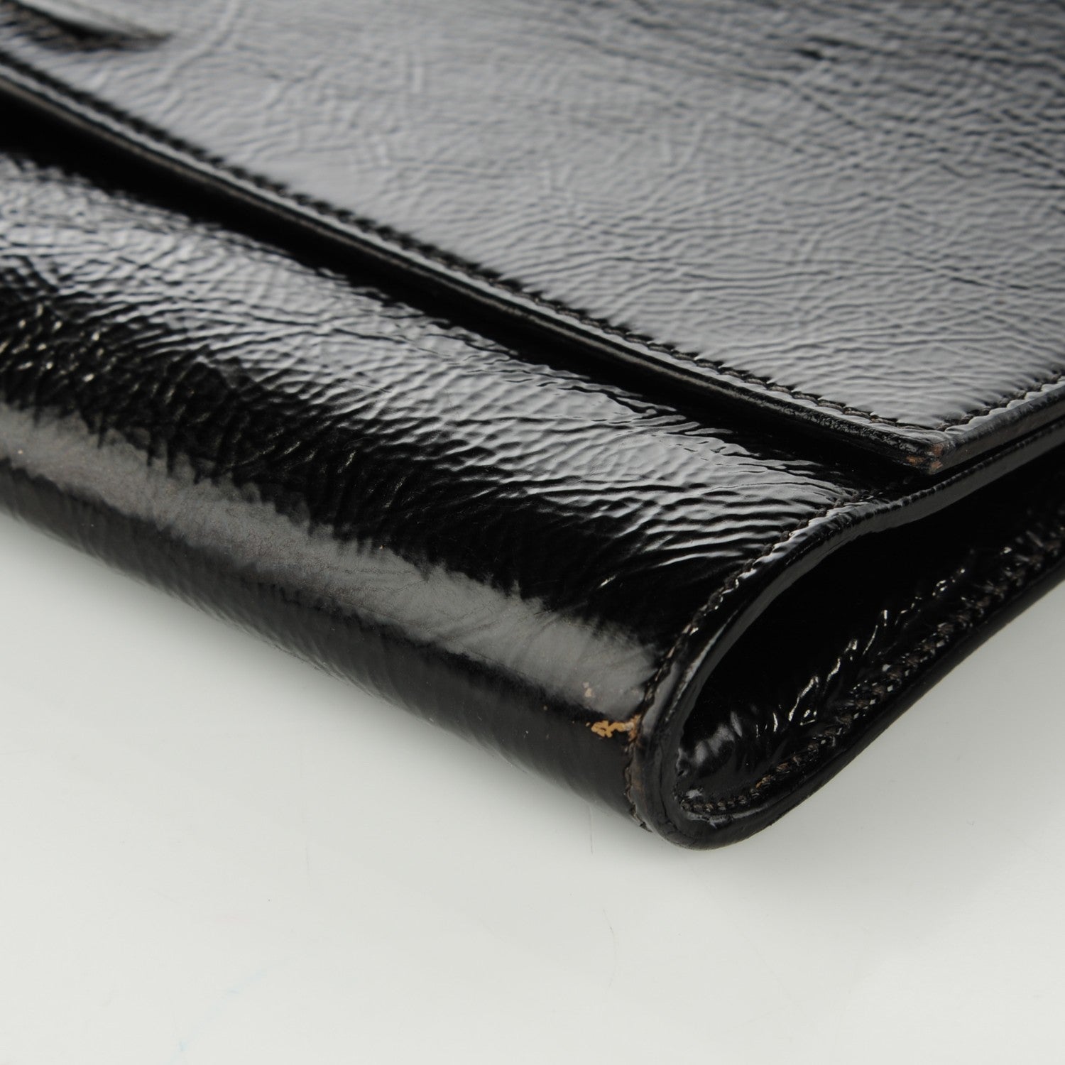 Saint Laurent Textured Patent Monogram Large Belle De Jour Clutch Black 8 of 8