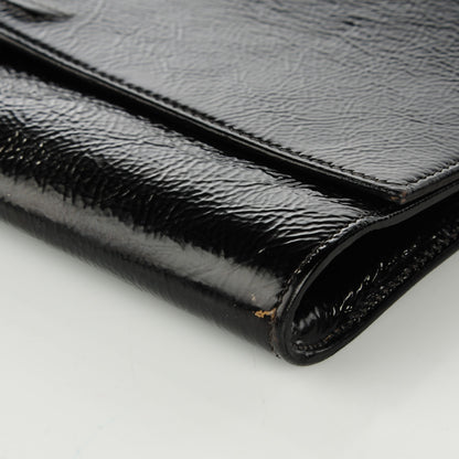 Saint Laurent Textured Patent Monogram Large Belle De Jour Clutch Black 8 of 8
