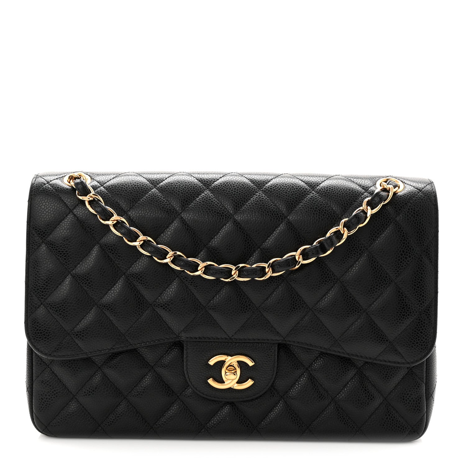 Chanel Caviar Quilted Jumbo Double Flap Black 1 of 10