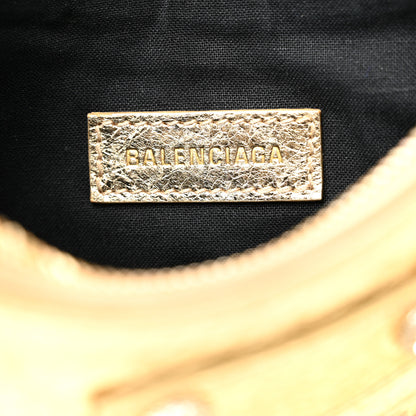 Balenciaga Metallic Agneau Arena Crystal Le Cagole Shoulder Bag XS Light Gold 8 of 21