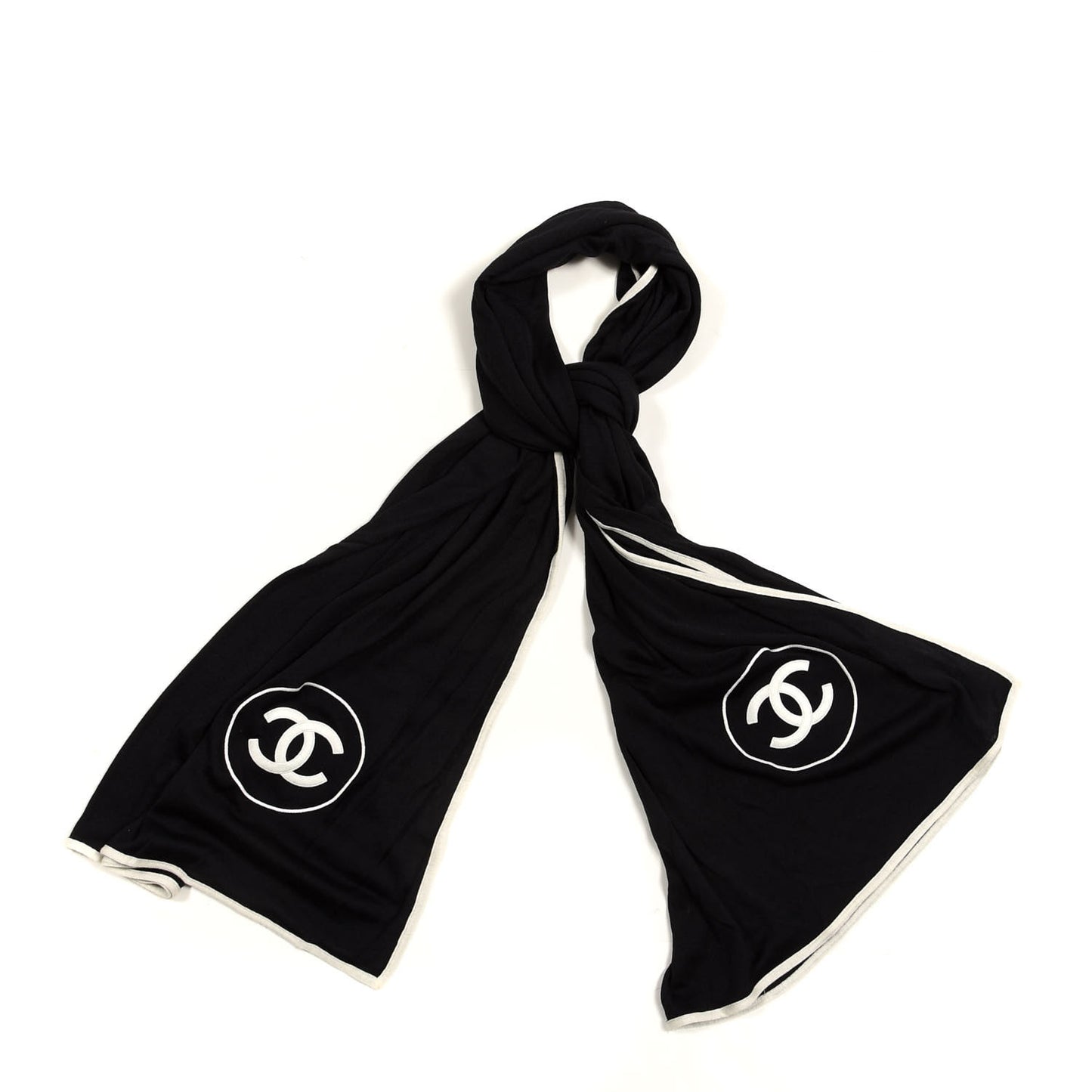 Cashmere Silk CC Scarf Black
