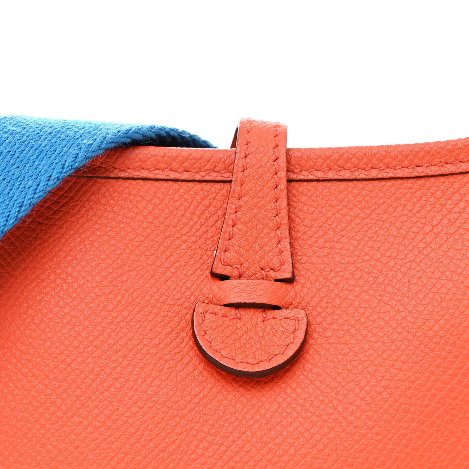 Hermes Epsom Amazone Evelyne TPM Orange Poppy Bleu Zanzibar 8 of 12