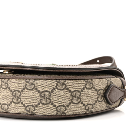 Gucci GG Supreme Monogram Textured Dollar Calfskin Web Mini Ophidia Flap Shoulder Bag Beige Ebony New Acero 9 of 9