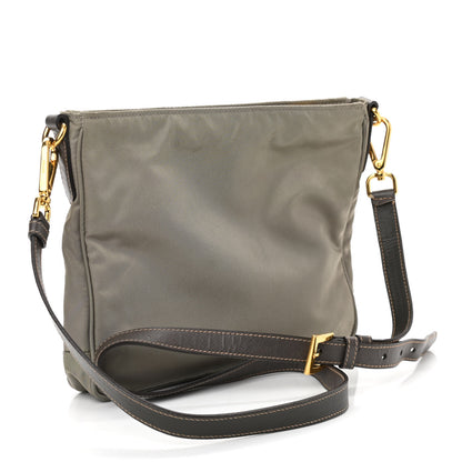 Prada Tessuto Nylon Saffiano Crossbody Bag Green 3 of 11