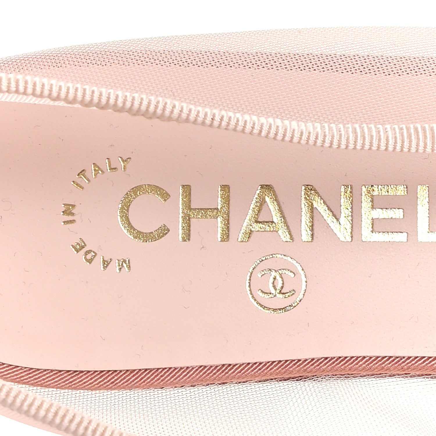 Chanel Mesh Grosgrain CC Cap Toe Ballerina Flats 39  Light Pink Dark Pink 8 of 9