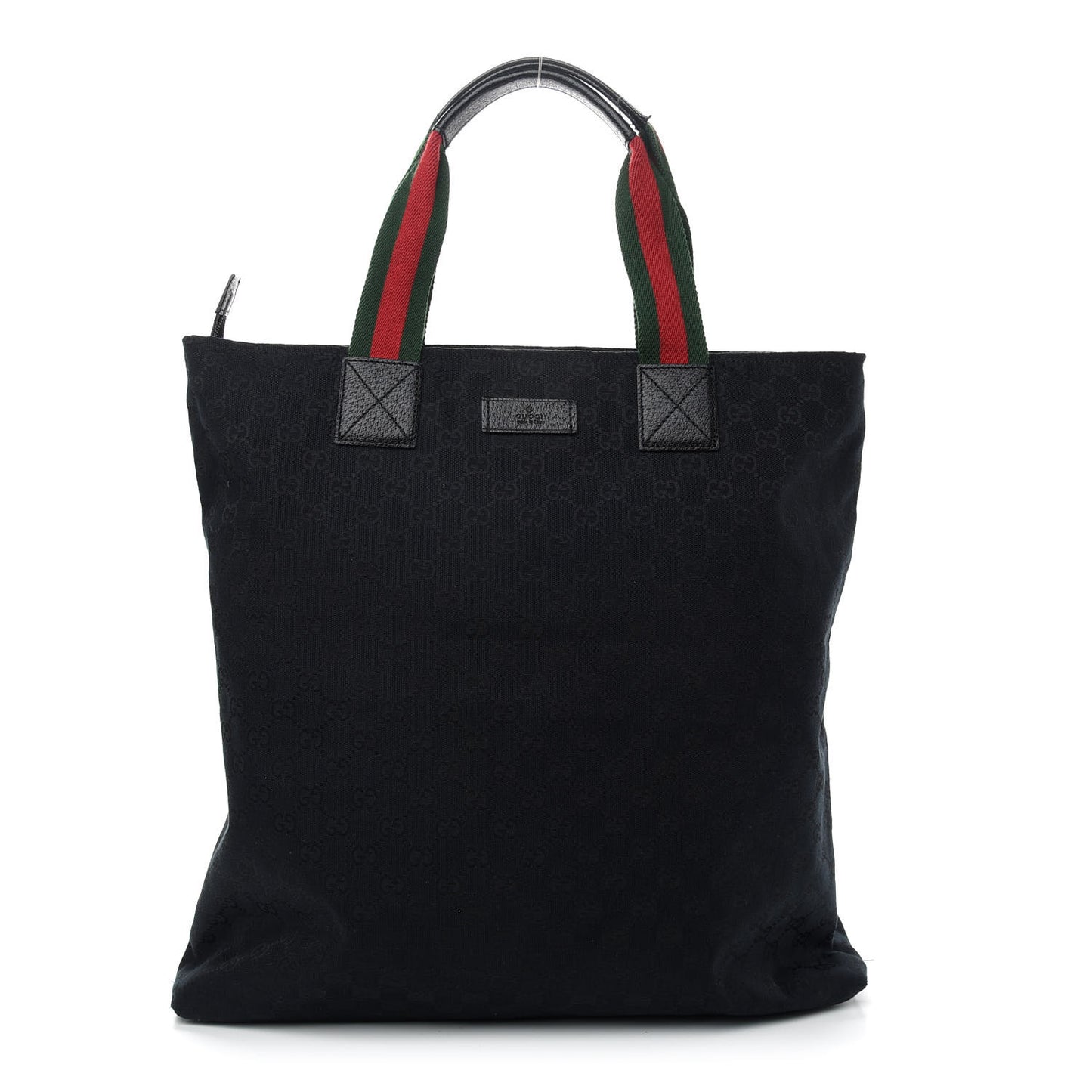 Nylon Monogram Large Web Handle Vertical Tote Black