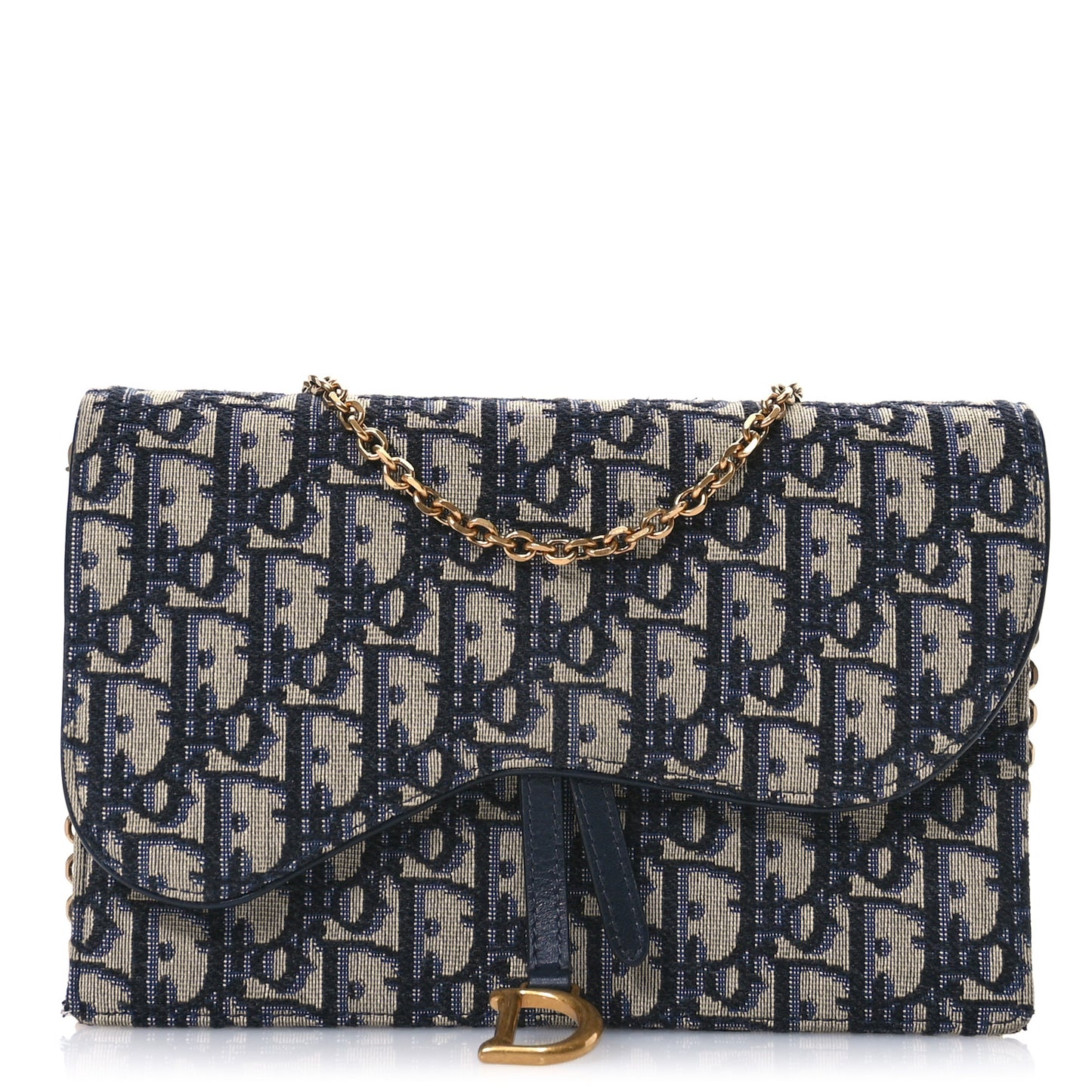 Oblique Saddle Chain Pouch Blue