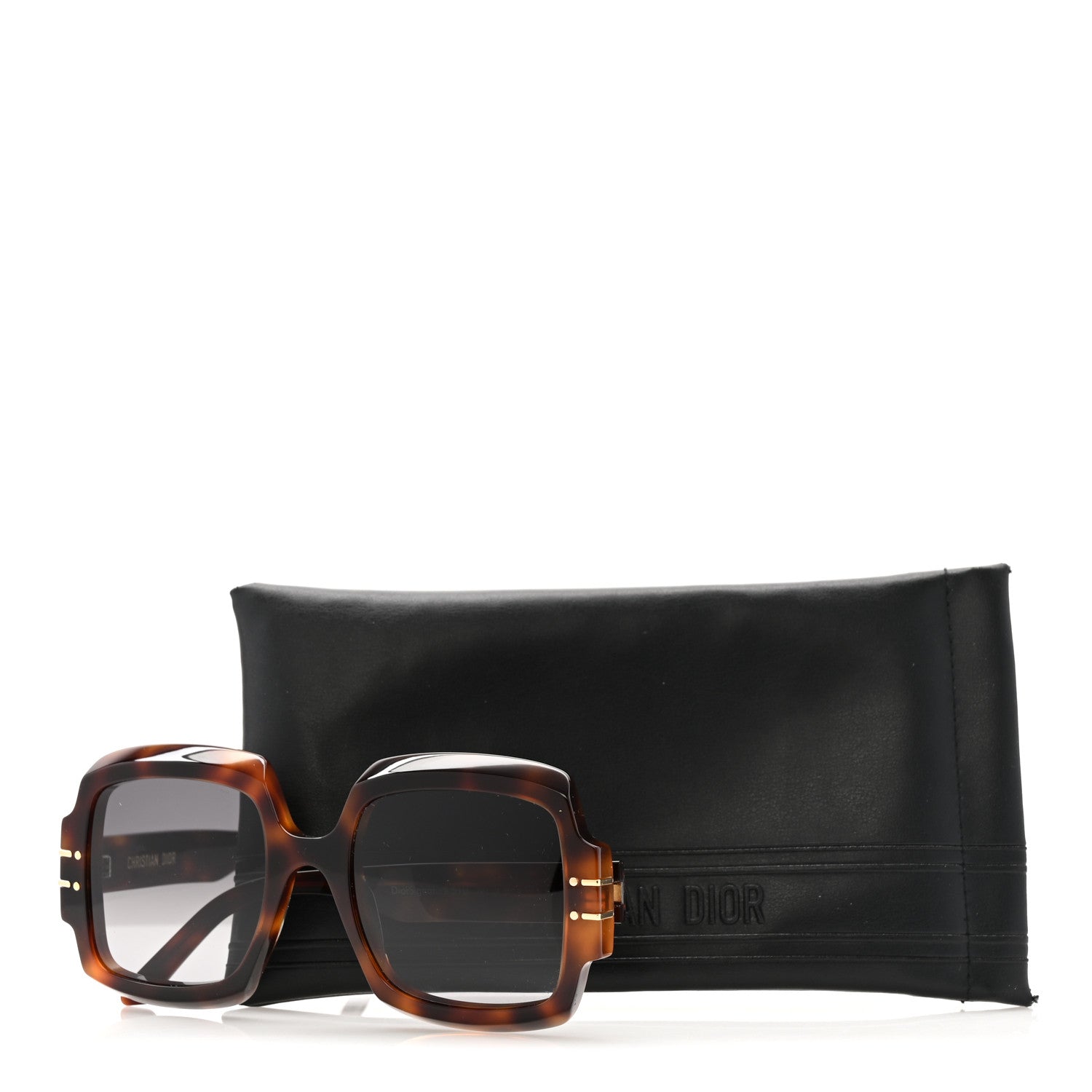 Christian Dior Acetate Diorsignature S1U Square Sunglasses Tortoise 7 of 7