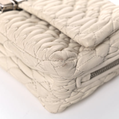 Miu Miu Nappa Matelasse Crystal Shoulder Bag Bianco 9 of 16