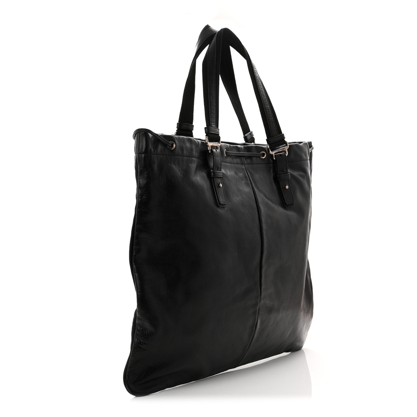 Calfskin Studded Drawstring Tote Black